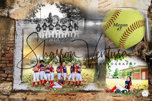 Megan collage with name on ball